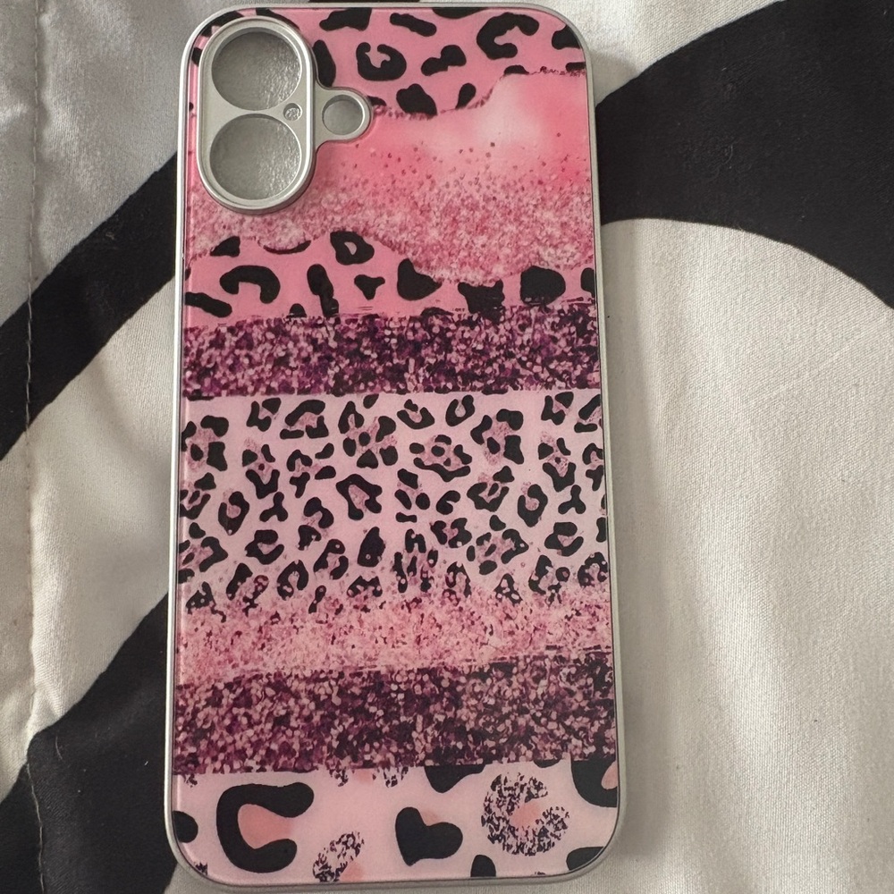 (2) Pink Leopard Print IPhone 16 Plus Phone Case Set - Picture 3 of 4